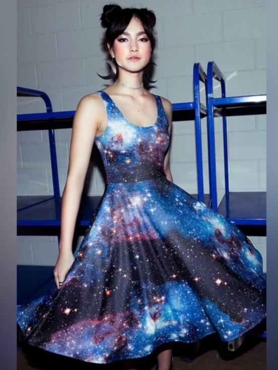 Blackmilk Dresses & Skirts - Blackmilk Actual NASA Photo Galaxy Blue Pocket Midi Dress XS